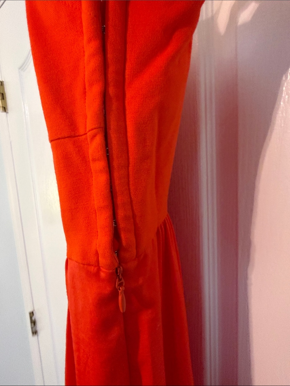 BCBGMaxAzria Red-Orange High-Low Spaghetti Strap Dress Size Small - Picture 3 of 7